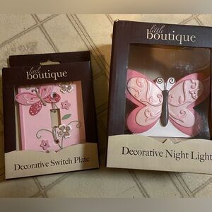 Little Boutique Pink Butterfly Wall Decor Set